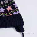 Baby Autumn e Winter-camada dupla camada de malha chapéu